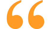 Large orange quotation marks on a white background.